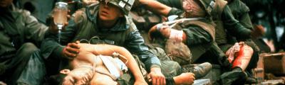 Wounded Marines being evacuated during the Battle of Hue in February 1968