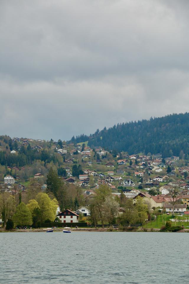 zicht op een stad vanaf het water