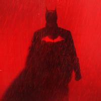 The Batman op een rode achtergrond